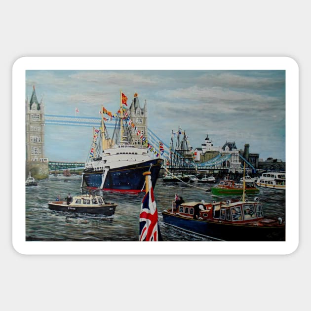 BRITANNIA IN LONDON FOR THE SILVER JUBILEE 1977 Sticker by MackenzieTar